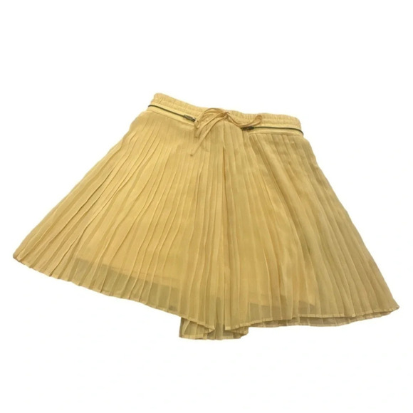 The Kooples Designer A-Line Pleated Yellow Skirt  Women’s size EU38 US 2 - Picture 2 of 13